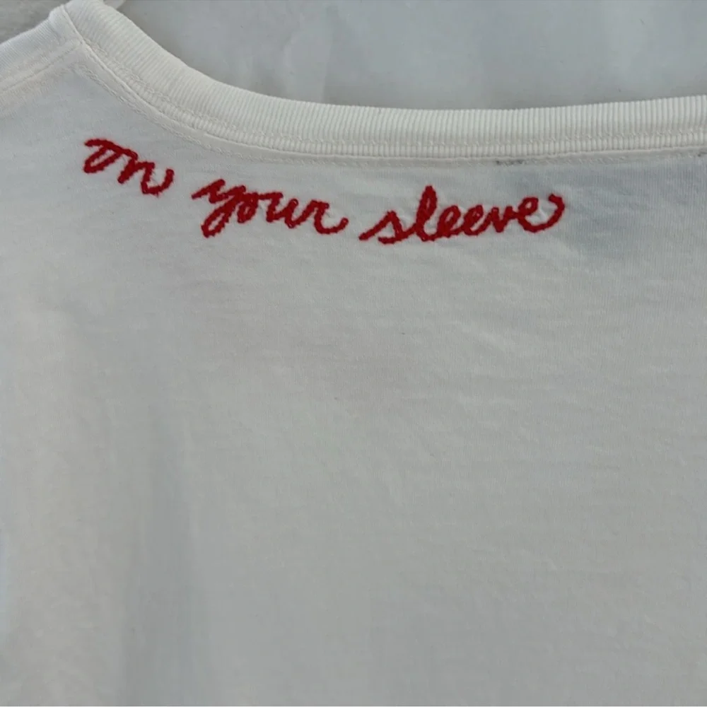 NWT J. CREW ‘SHOW YOUR HEART ON YOUR SLEEVE’ EMBROIDERED TEE. ❤️RARE❤️ - Picture 4 of 8